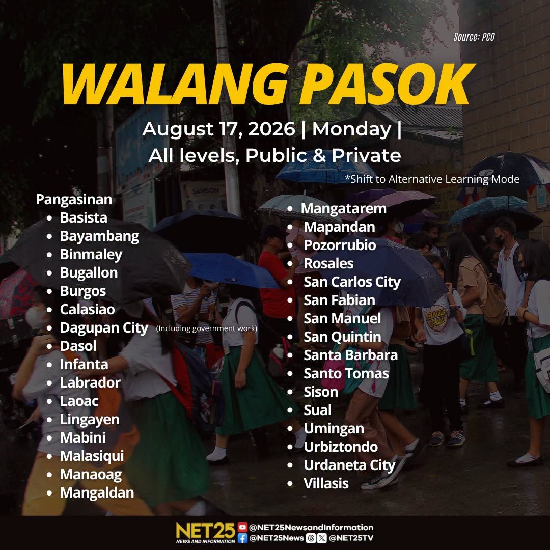 As of 6 a.m., suspendido ang klase sa mga lugar sa bansa ngayong Lunes, Agosto 17, dahil sa masamang lagay ng panahon dala ng habagat....jpg