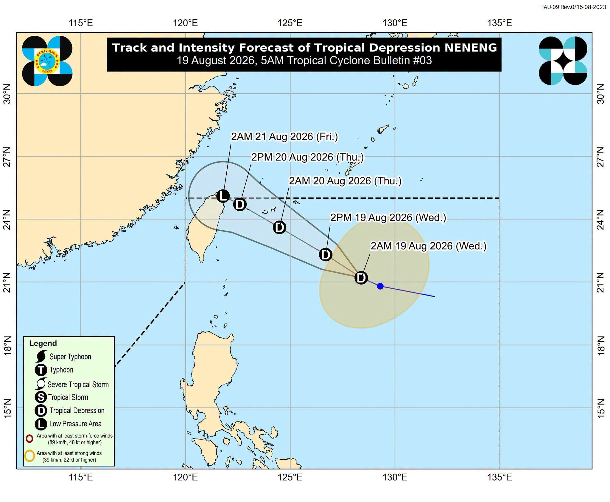 Bagyong Neneng, bahagyang lumakas; patungo sa silangang baybayin ng Taiwan.jpg