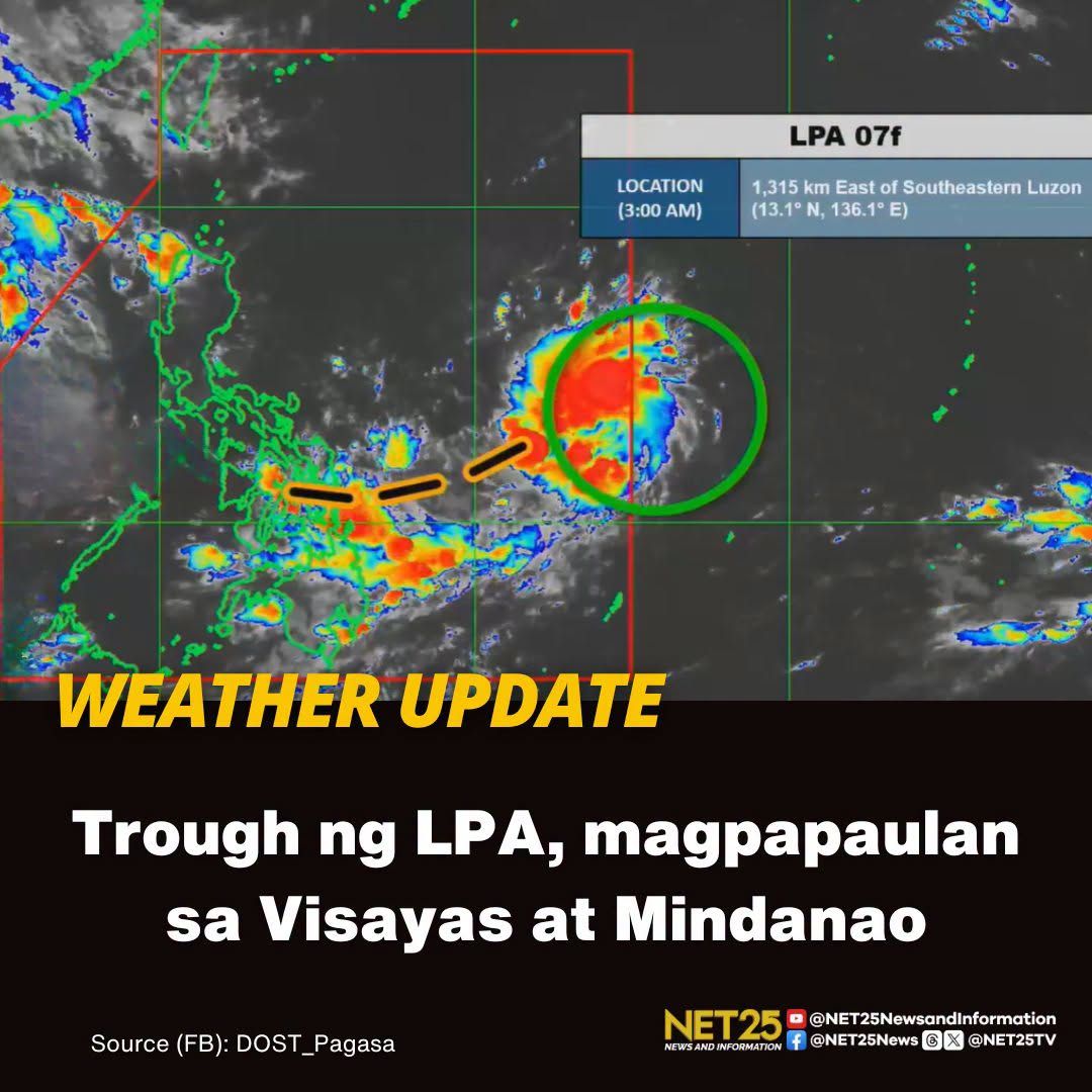 Huling namataan ang binabantayang LPA sa layong 1,315 km silangan ng Southeastern Luzon sa labas ng Philippine area of responsibility (PAR)..jpg