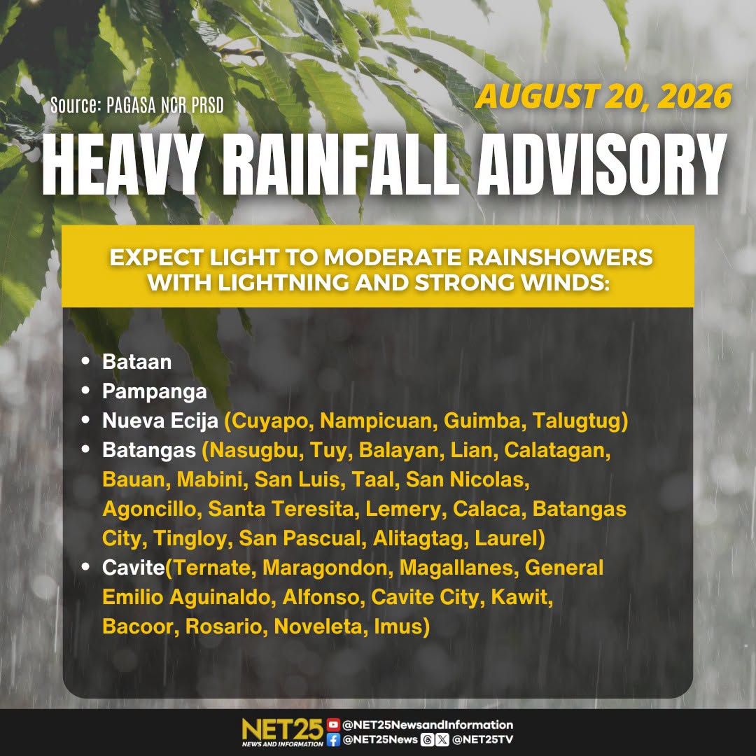 Katamtaman hanggang malalakas na ulan, inaasahan sa ilang bahagi ng Luzon at Metro Manila.jpg