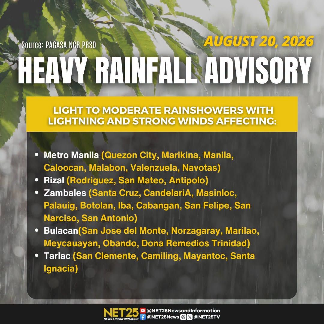 Katamtaman hanggang malalakas na ulan, inaasahan sa ilang bahagi ng Luzon at Metro Manila..jpg