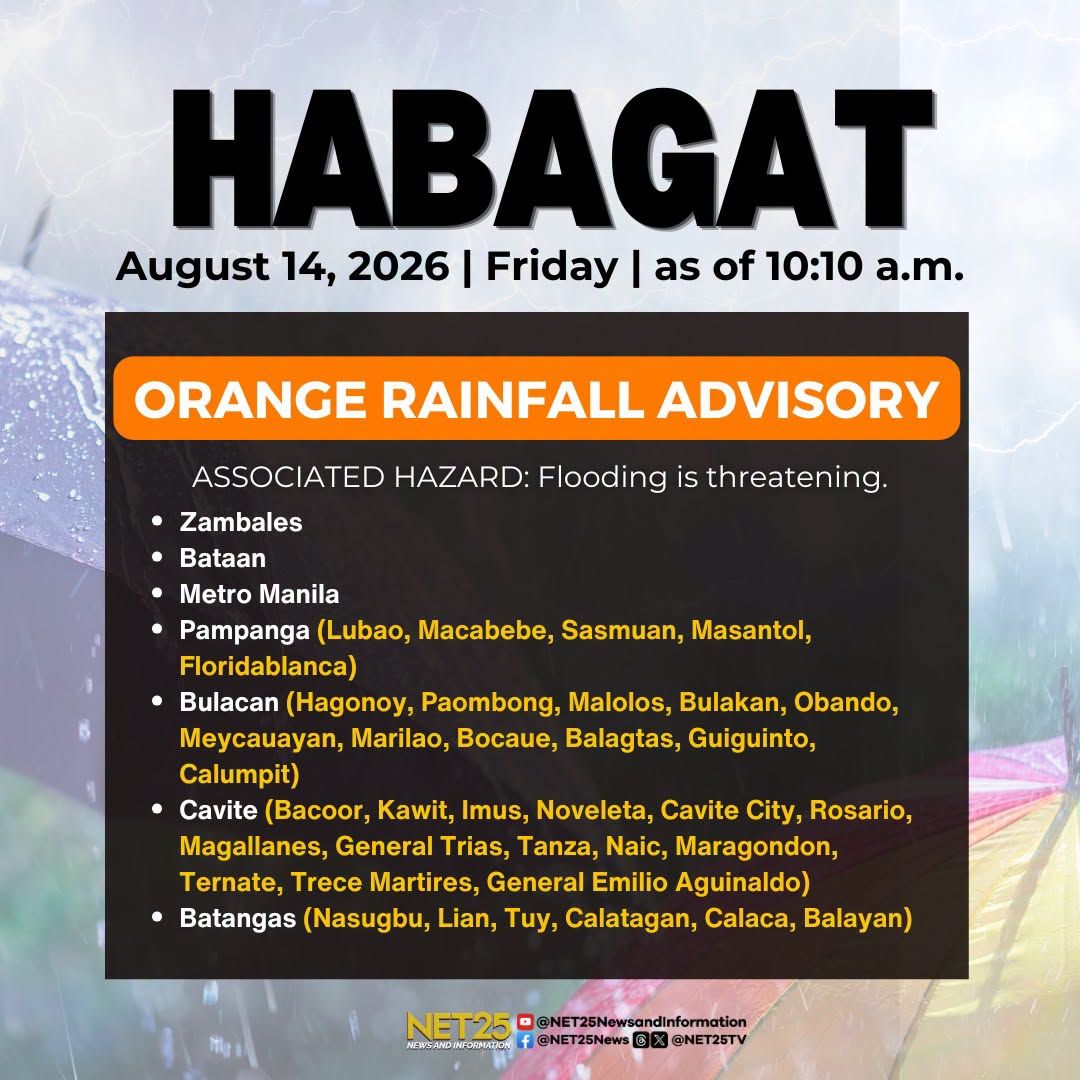 Metro Manila at ilang lalawigan, isinailalim sa Orange Warning Level ng PAGASA ngayong umaga..jpg