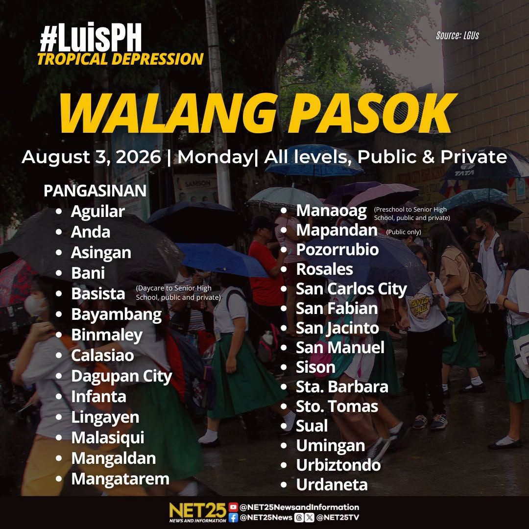Mga klase sa ilang lugar, suspendido bunsod ng Bagyong Luis ngayong Lunes, Agosto 3...jpg