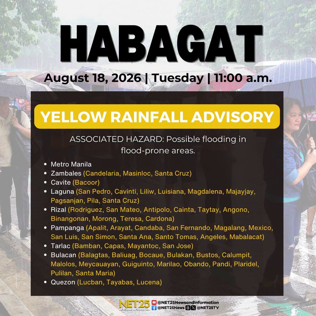 Red, Orange, at Yellow Warnings, nananatiling nakataas sa ilang bahagi ng Luzon alinsunod sa patuloy na ulan dulot ng habagat!.jpg