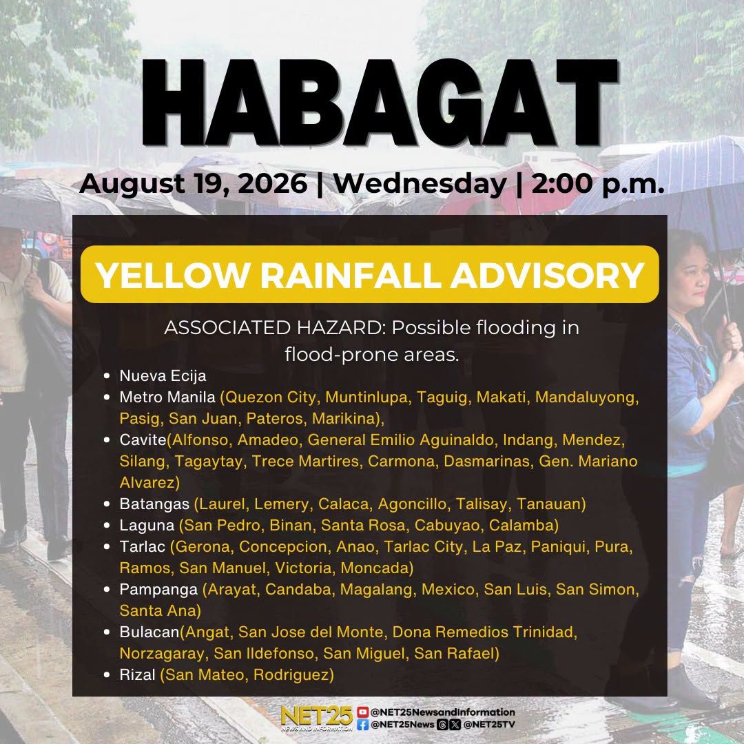 Red rainfall warning, nakataas sa Zambales, Bataan, at ilang bahagi ng Gitnang Luzon...jpg