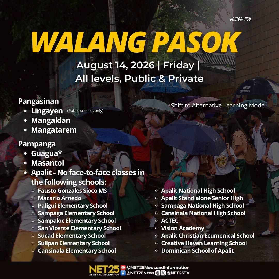 Suspensiyon ng Klase sa Ilang Lugar sa Bansa, Ipinatupad Ngayong Biyernes, Agosto 14, Bunsod ng Habagat..jpg